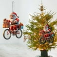 thumbnail image 5 of Diceymbol Acrylic Flat Santa Claus Bicycle Ornament, 5.9 Inch Christmas Hanging Decoration, 1 Count, 5 of 6