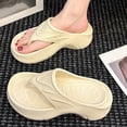 thumbnail image 5 of Slippers for Women,Flip Flops Sandals with Toe Post Lightweight Flat Sole Casual Beach Flip Flops for Summer Vacation,Womens Slippers,Beige,38/39, 5 of 9