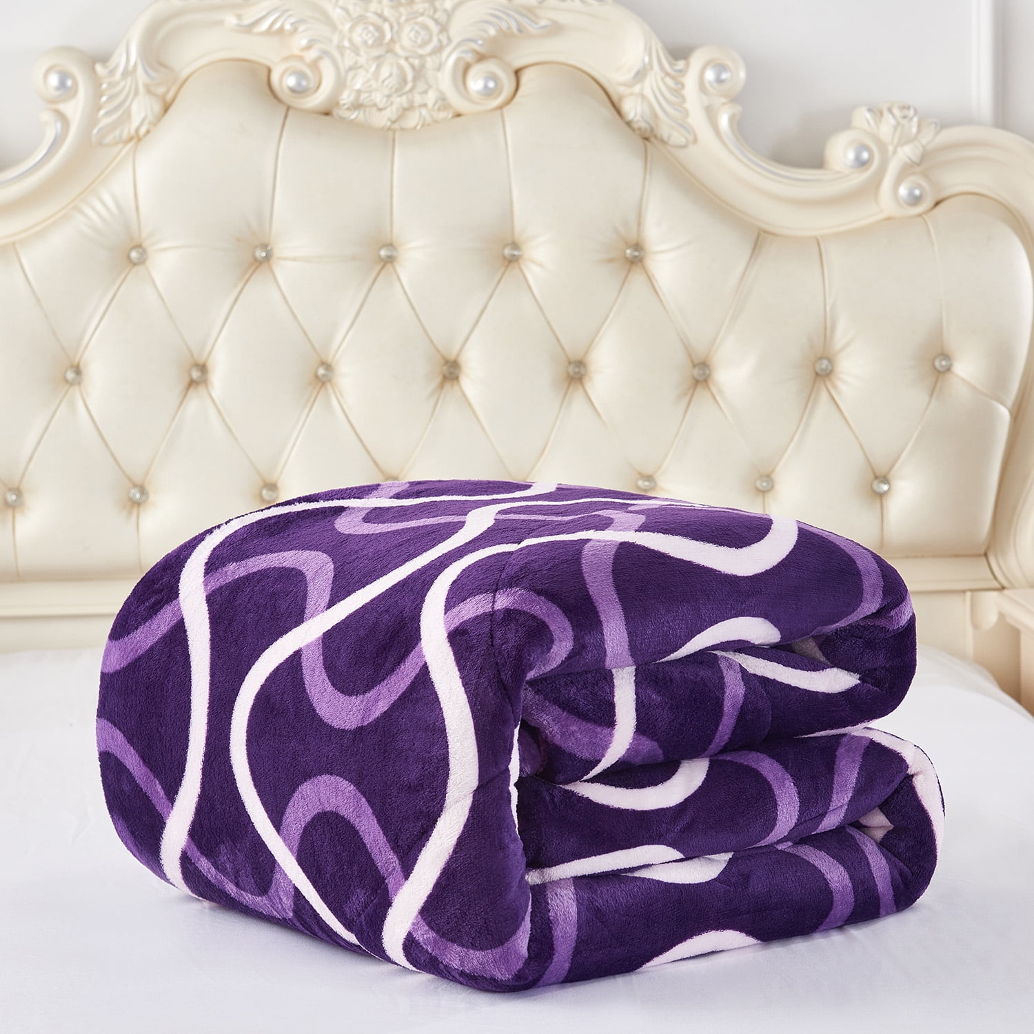 JML Cal King 3 Piece Sherpa Fleece Bed Blanket,Warm Borrego Blanket,87"x95",7.5lb