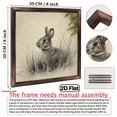 thumbnail image 3 of 1pc Vintage Rabbit Sketch Wood Framed Sign, 8x8 Inch, Inspirational Wall Art, Composite Wood, Multipurpose Home Decor, No Electricity Needed, Ideal Gift for Family and Friends, Rabbit Deco, 3 of 9