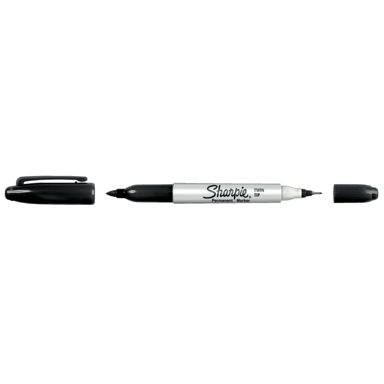 Sharpie Permanent Twin Brush Markers 2/Pkg-Black