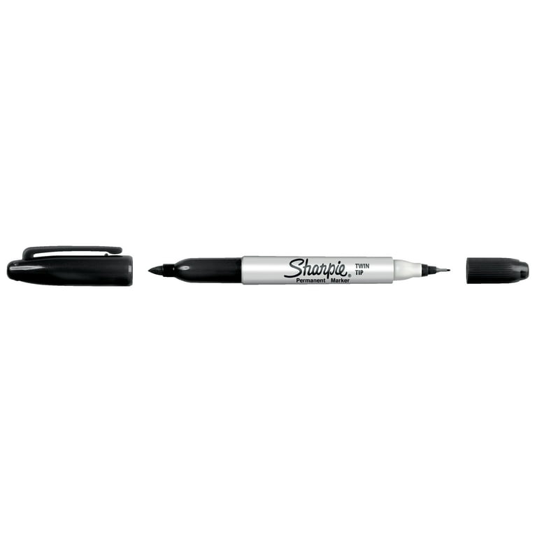 Sharpie Twin Tip Permanent Markers, Fine & Ultra Fine, Black, 2 Count