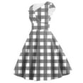 thumbnail image 3 of Uaswgudfs Women's Checkered Crossover Short Sleeve Summer Dress - 2023 A-Line Lightweight Design for Casual Chic & Warm-Weather Comfort Black L, 3 of 3