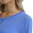 thumbnail image 5 of QUALFORT Women’s 100% Cotton Lightweight Button-Front Cardigan Sweater，crew neck Long Sleeve Knit, 5 of 7