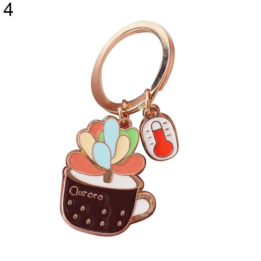 Cactus Metal Bag Ornament Cute Key Holder Key Chain Key Ring Handbag Pendant 