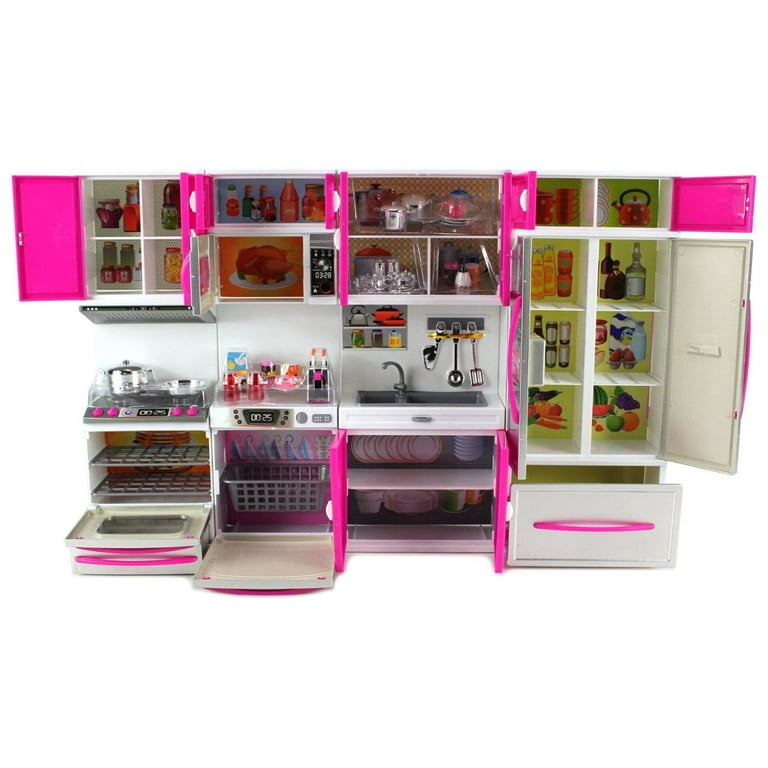 Kitchen Connection My Modern Kitchen Full Deluxe Kit Kitchen Playset With  Toy Doll, Lights, And Sounds