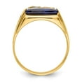 thumbnail image 2 of Auriga 10k Yellow Gold Men's Polished and Textured with Black Enamel, Imitation Blue Spinel and AA Quality Diamond Masonic Ring Size- 10, 2 of 6