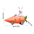 thumbnail image 3 of Easter Bunny Egg Ornament Rabbit Riding Carrot Cart Resin Figurine - Whimsical Vegetable Cart Statue for Garden and Desk, Creative Desktop Decor for Spring and Easter Celebration, 3 of 6