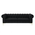 thumbnail image 3 of Renesmee Sofa Black Leather PU Button Tufted 3 Seat Rolled Arms, 3 of 12
