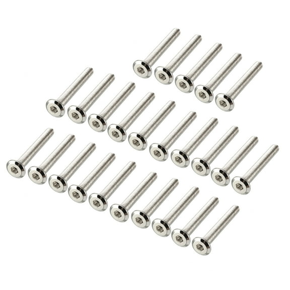 M6x40mm Hex Screws Bolts Carbon Steel Nickel Plated 25 Pack
