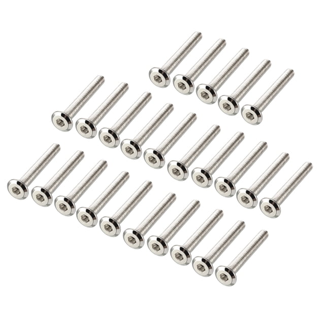 Tornillos hexagonales M6x40mm de acero al carbono niquelado, paquete de 25
