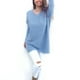 thumbnail image 2 of Suéteres de otoño para mujer con cuello en V sólido Jerseys de manga larga Tops de invierno Blusa suelta Methold FS6436-29, 2 of 4