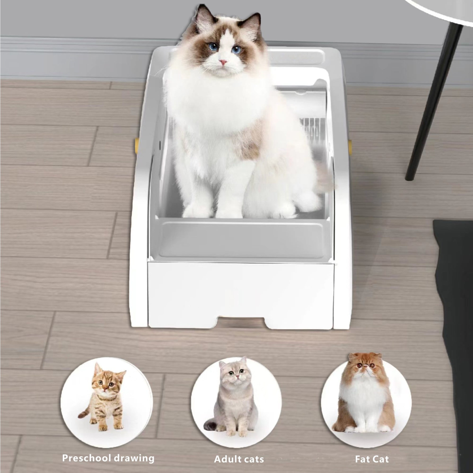 resenkos Automatic Self Cleaning Cat Litter Box, Superior Odor Control, Never Scoop Litter Again for Single and Multi-Cat Households, White