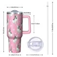 thumbnail image 2 of OBREWU Pink French Bulldog Love Heart Tumbler with Handle and Lid,Pink French Bulldog Love Heart 40oz Double Wall Vacuum Insulated Tumbler,Cups Gift for Women and Men, 2 of 7
