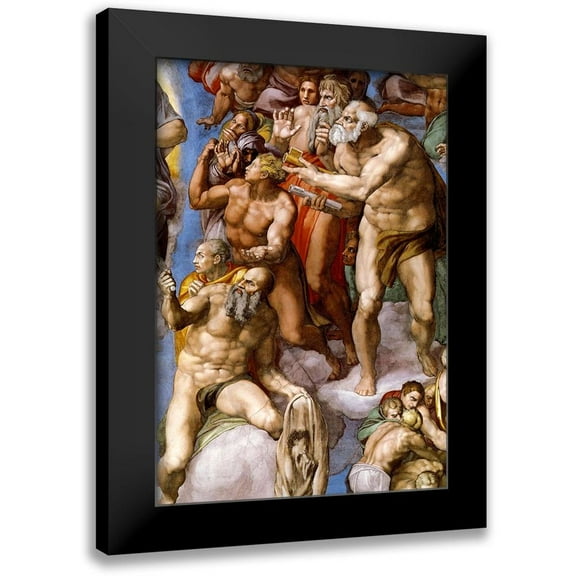 Michelangelo 11x14 Black Modern Framed Museum Art Print Titled - Detail From The Last Judgement 25