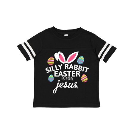 

Inktastic Silly Rabbit Easter is for Jesus with Bunny Head and Easter Eggs Gift Toddler Boy or Toddler Girl T-Shirt