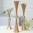 thumbnail image 5 of Efavormart 2 Pack | 31" Gold Crystal Embellishment Trumpet Table Centerpiece, Reversible Plastic Flower Vase, 5 of 10