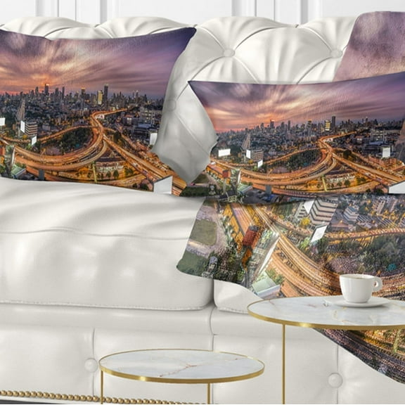 Designart 12" x 20" Multi-color Polyester Throw Pillow