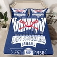 thumbnail image 2 of Manfei Boys Baseball Gaming Full Size Sheets,Sport City Slihouette Bed Sheets,Blue White Sheet Sets For Teens Kids,Breathable Home Decor,4-Piece, 2 of 7