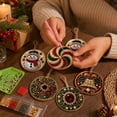 thumbnail image 4 of 6PCS Christmas Ornaments DIY Pearl Diamond Painting Kit, Rhinestone Art, Hemp Rope Included, Holiday Tree Decor, 6 Festive Designs, Pendant Style, 4 of 9