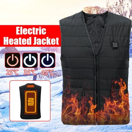 Winter Men's Electric Heated Waistcoat Washable Fashionable  Heated Vest Jacket Fast Warm-Up Coat Jacket Efficient Warmth Polyester Fibers  3 Speed (Best Mens Heated Jacket)