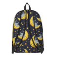 thumbnail image 3 of Astronaut and Moon Black Pattern Backpack for School, Cute School Bag with Adjustable Shoulder Straps and Padded Back, 15.7"x11.8"x5.5", 3 of 5