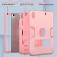 thumbnail image 2 of ELEHOLD Rugged Hybrid Case for iPad 10th Generation 10.9" 2022, Tri-Layers Hard PC Soft Silicone Hidden Kickstand Anti-Scratch Shockproof Heavy Duty Case for Kids Men Women,Rosegold, 2 of 8