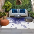 thumbnail image 2 of Modern Blue Outdoor Rug for Patio/Deck/Porch, Non-Slip Large Area Rug 4 x 6 Ft, Gradient Floral Abstract Bohemian White Indoor Outdoor Rugs Washable Area Rugs, Reversible Camping Rug Carpet Runner, 2 of 8