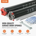thumbnail image 2 of VEVOR Garage Door Torsion Springs, Pair of 0.218 x 2 x 23inch, Garage Door Springs with Non-Slip Winding Bars, 16000 Cycles, Gloves and Mounting Wrench, Electrophoresis Coated for Replacement, 2 of 9