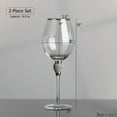 thumbnail image 2 of Set of 2 Silver-Rimmed Red Wine Glasses with Diamond Rhinestone Accent - 18 oz, 10 Inches Tall - Perfect Toasting Glasses for Bride and Groom, Great for Party, Wedding Anniversary, 2 of 8