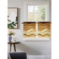 thumbnail image 3 of Coastal Yellow Tier Curtains 24 Inch Length,Sheer Curtains for Bedroom Living Room Window Ombre Ocean Wave Stripes Brown Beach Sand Small Half Window Kitchen Curtains & Drapes 27.5"x24" 2 Panels, 3 of 6