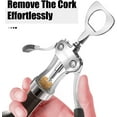 thumbnail image 4 of Powerful Wine Opener, Ergonomic Soft Touch Heavy Duty Manual Bottle Openers, Rust Resistant Zinc Alloy Winged Corkscrew, Easy Use, Open Corks, Dishwasher Safe (Wine Opener, set of, 2), 4 of 6