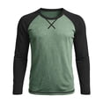 thumbnail image 4 of Hvogkswy Mens T-Shirts Color Block Crew Neck Long Sleeve T-Shirt Soft Lightweight Fall Casual Pullover Top, Size S-3XL, 4 of 7