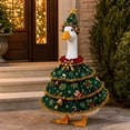 thumbnail image 4 of Christmas Tree Porch Goose Outfit Set for 23 Inch Statue with Star Hat and Golden Bells Holiday Yard Decor, 4 of 7