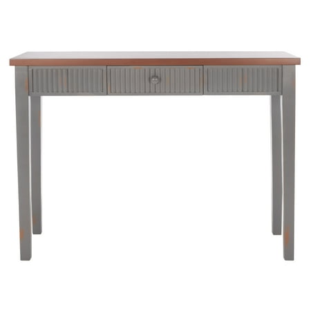 SAFAVIEH Beale Amish Taupe/Oak Wood Console Table with Drawer (43.3 in. W x 15.8 in. D x 32 in. H)