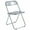 Black, variant on LeisureMod Folding Dining Chair in Acrylic with Chrome Steel Frame and Open-Back Design for Modern Home, Kitchen, Cafes Lawrence Collection