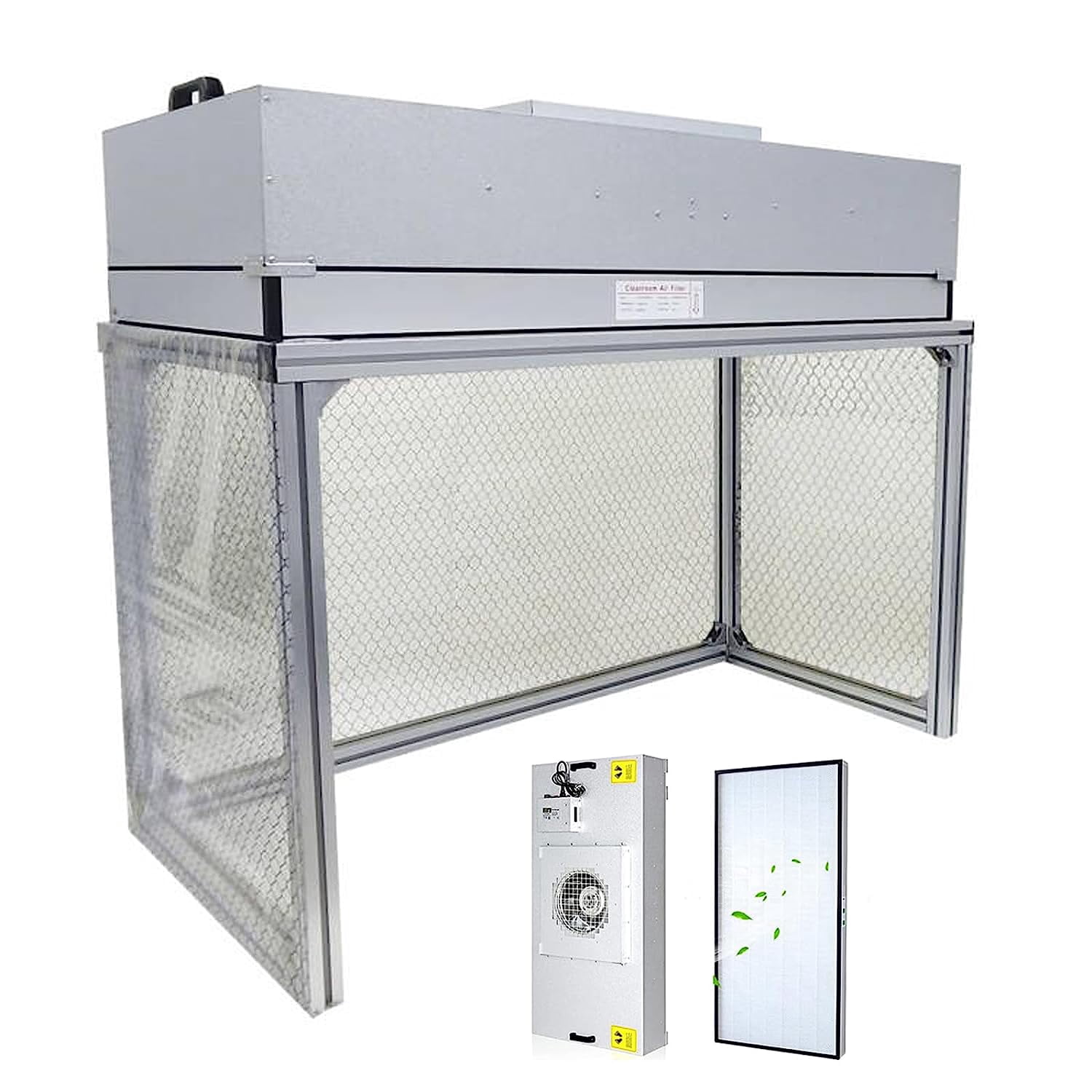 EQCOTWEA Vertical Laminar Flow Hood Air Flow Clean Bench Dust Free Room Workshop with HEPA-Filter