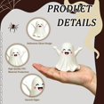 thumbnail image 3 of Halloween Ghost Figurine Cute Spooky Resin Statues Unique Spooky Statue Cartoon Mini Ghost Desk Ornament Decorations for Halloween Office Room Desk Tabletop Display Decorative Supplies, 3 of 7