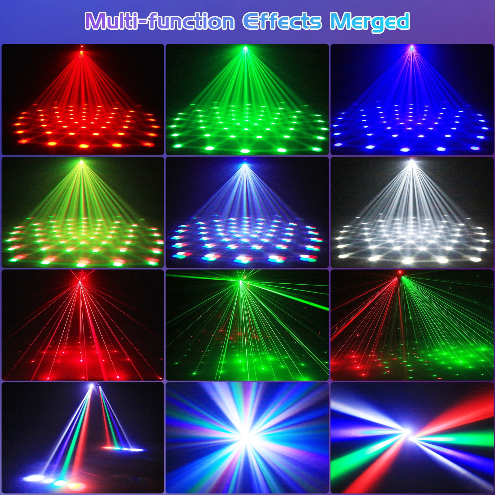 1-Pack 65W RGBW Dual-Arm Stage Light with Starry Effect - Remote/DMX512/Auto/Sound Control for DJ Parties & Events