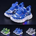 thumbnail image 6 of Gpaecead Boys Cartoon Dinosaur Light Up Sports Shoes Mesh Breathable Soft Sole Comfortable Casual Running Sneakers, B-Gray, 6 of 6
