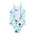 thumbnail image 5 of inhzoy Kids Girls One Piece Swimsuit Mermaid Summer Beach Swimwear Cut Out Back Bathing Suit with UPF 50+,Sizes 4-16 Floral Mint Green 16, 5 of 6