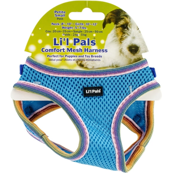 Li'l Pals Comfort Mesh Dog Harness-Blue Lagoon-Petite Small