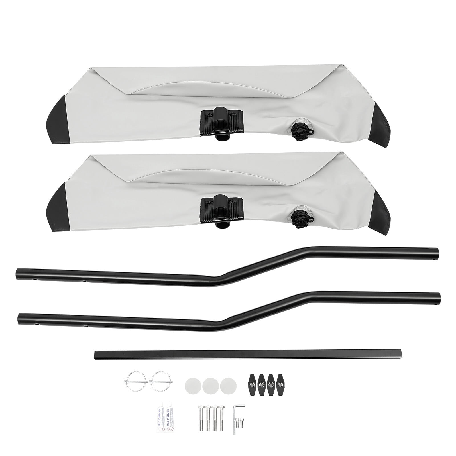 ToppiJoy PVC 2 PCS Kayak Outrigger Stabilizer Kit Kayak Side Floats and Rods Kit, Kayak Stabilizer Kit Canoe Boat Stabilizer, PVC Kayak Floating Barrels, Water Kayak Floats Buoyy