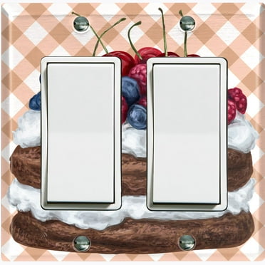 Metal Light Switch Plate Cover Elegant Chocolate Cake Dessert CAK007