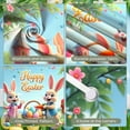 thumbnail image 4 of Cartoon Happy Easter Banner Bunny Easter Backdrop Colorful Eggs Flowers Spring Background for Easter Party Spring Celebration Kids Event, 4 of 7