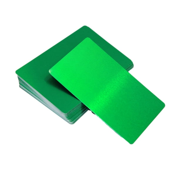 Sidaley 100 piezas de tarjetas de visita lisas de Metal grabadas esenciales, tarjetas de visita en blanco versátiles cartulina Verde