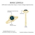thumbnail image 5 of Rosec Jewels 5 MM Round London Blue Topaz Vintage Engagement Ring with Diamond, 10K Yellow Gold, US 9.00, 5 of 9