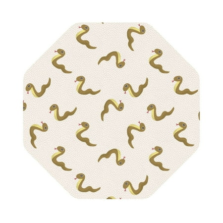 

Matuu Cartoon Snake for Cup Coasters Set of 6 Leather Coasters Desk Coasters for Office Measures 4” x 4” Octagon