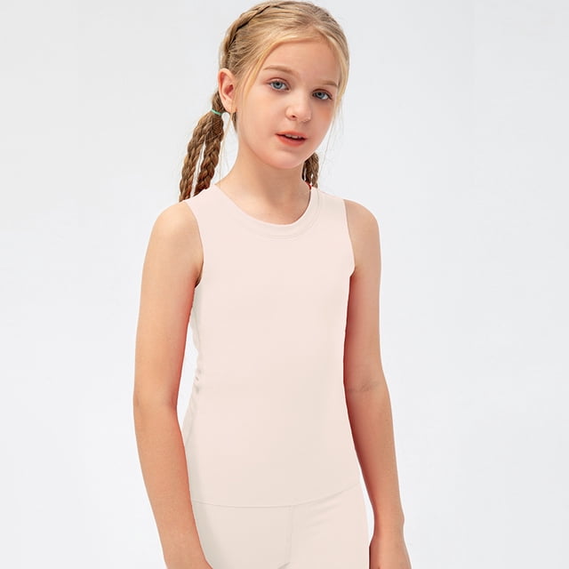 Soki Toddler Kids Boys Girls Quick Drying Racerback Tank Top Sleeveless Bottom Yoga Camisole