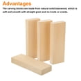 thumbnail image 3 of Uxcell 4Pcs Bloque de madera de tilo para tallar 0.8"x2"x6" Bloques de madera cuadrada para decoración de artes DIY, 3 of 7